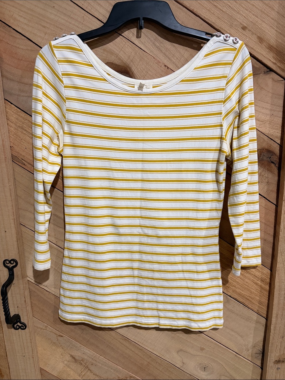 Matilda Jane White and Yellow Striped Boatneck Top